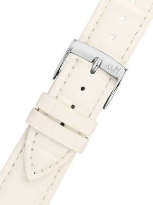 Cinturino in pelle Morellato Tiglio 5673D74.017 M, bianco, ecopelle