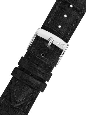 Cinturino in pelle Morellato Tiglio 5673D74.019 M, nero, ecopelle