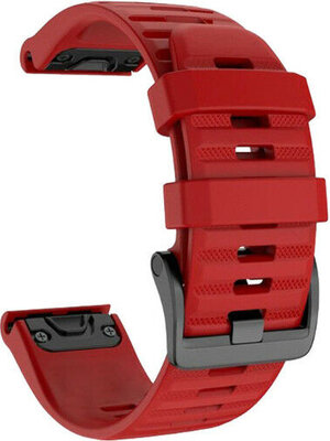 Cinturino QuickFit 22mm, in silicone, rosso scuro, fibbia nera (Garmin Fenix 7/6/5, Epix 2, MARQ, ecc.)