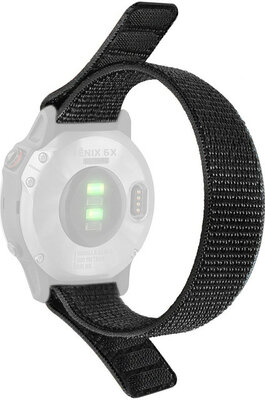 Cinturino loop 20mm, in nylon, nero (Garmin Fenix 7S/6S/5S ecc.)