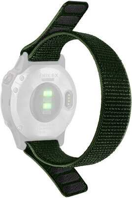 Cinturino loop 20mm, in nylon, verde (Garmin Fenix 7S/6S/5S ecc.)