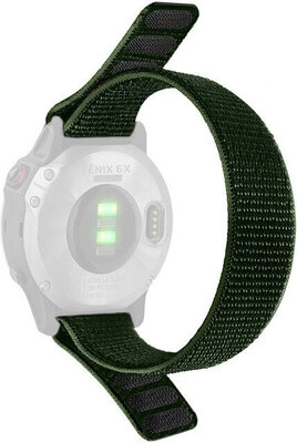 Cinturino loop 22mm, in nylon, verde (Garmin Fenix 7/6/5 ecc.)