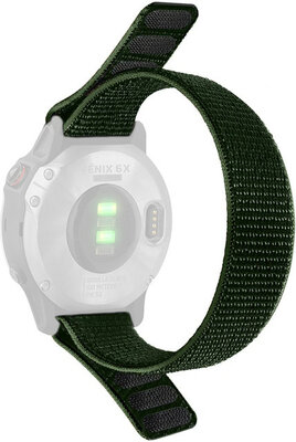Cinturino loop 26mm, in nylon, verde (Garmin Fenix 7X/6X/5X ecc.)