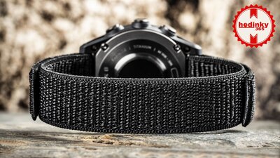 cinturino in nylon Ricardo Cortina 20mm, Black, a passante