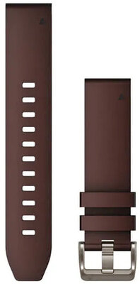 Cinturino Garmin QuickFit 22mm, in pelle, marrone, fibbia in metallo (Fenix 7X/6X/5X, Tactix, ecc.)