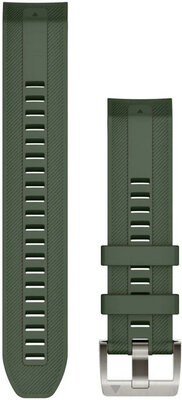 Cinturino Garmin Quickfit 22mm, in silicone, verde scuro, fibbia in acciaio (MARQ)