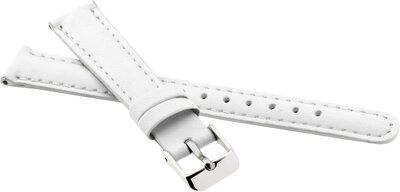 Cinturino in pelle per bambini 14mm, bianco, fibbia argento