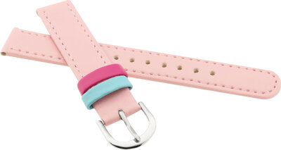 Cinturino in pelle per bambini 14mm, rosa chiaro, fibbia argento