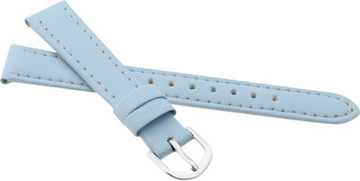 Cinturino in pelle per bambini 16mm, azzurro, fibbia argento