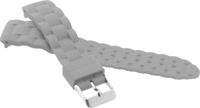 Cinturino in silicone per bambini 18 mm, grigio, fibbia argento