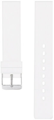 Cinturino in silicone per bambini 18mm, bianco, fibbia argento