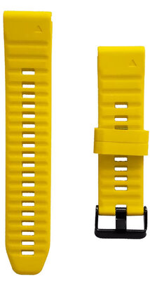 Cinturino QuickFit 26mm, in silicone, giallo, fibbia scura (Garmin Fenix 7X/6X/5X, Tactix, ecc.)