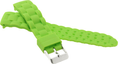 Cinturino in silicone per bambini 18mm, verde, fibbia argento