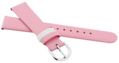 Cinturino in pelle per bambini 16mm, rosa, fibbia argento