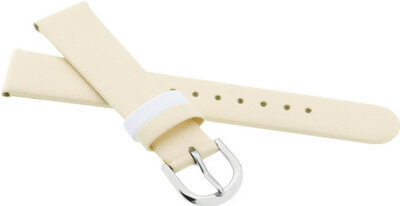 Cinturino in pelle per bambini 16mm, beige, fibbia argento