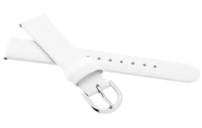 Cinturino in pelle per bambini 16mm, bianco, fibbia argento
