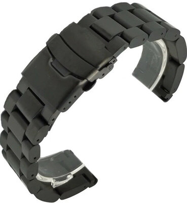 Bracciale nero in acciaio Ricardo Vacone, chiusura déployante (+ strumento per accorciamento)