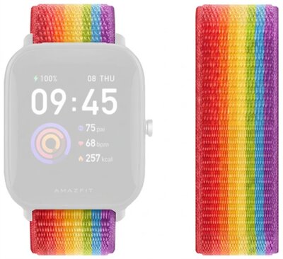 cinturino in nylon Ricardo Madesimo 22mm, Rainbow, Quick Release