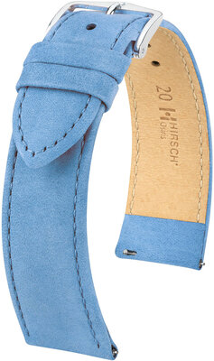 Cinturino in pelle blu chiaro Hirsch Osiris Nubuk M 03433183-2 (pelle di vitello)