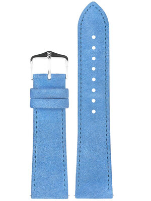Cinturino in pelle Hirsch Osiris Nubuk M 03433183-2, blu, vitello, lunghezza M, Quick Release