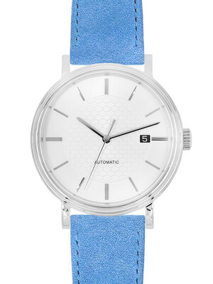 Cinturino in pelle Hirsch Osiris Nubuk M 03433183-2, blu, vitello, lunghezza M, Quick Release