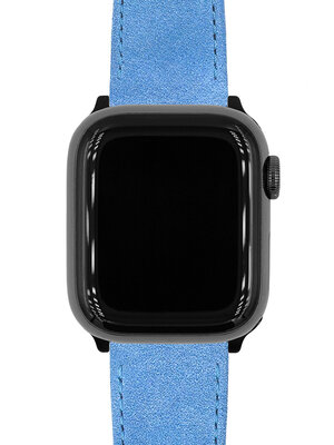 Cinturino in pelle Hirsch Osiris Nubuk M 03433183-2, blu, vitello, lunghezza M, Quick Release