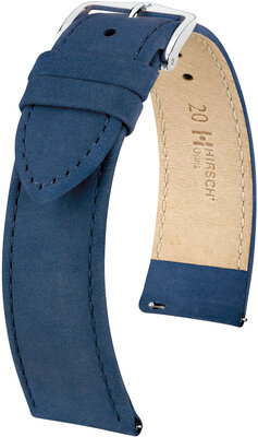 Cinturino in pelle blu scuro Hirsch Osiris Nubuk M 03433180-2 (pelle di vitello)