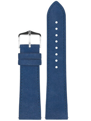 Cinturino in pelle Hirsch Osiris Nubuk M 03433180-2, blu, vitello, lunghezza M, Quick Release