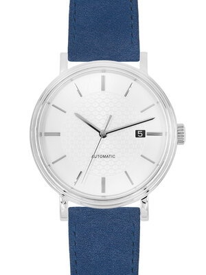Cinturino in pelle Hirsch Osiris Nubuk M 03433180-2, blu, vitello, lunghezza M, Quick Release
