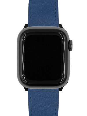 Cinturino in pelle Hirsch Osiris Nubuk M 03433180-2, blu, vitello, lunghezza M, Quick Release
