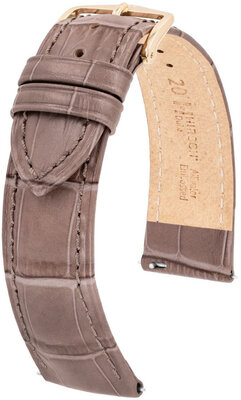 Cinturino in pelle grigio-marrone Hirsch Duke S 01028337-1