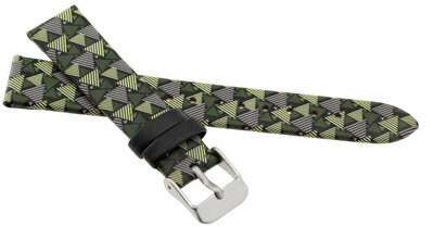 Cinturino in poliuretano per bambini 16mm, screziato (verde/grigio), fibbia argento