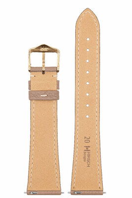 Cinturino in pelle Hirsch Bologna M 01802137-1, marrone, vitello, lunghezza M, Quick Release
