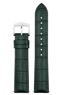 Cinturino in pelle Hirsch Paul L 0925028040-2, verde, vitello/gomma naturale, lunghezza L, Quick Release
