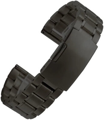 Bracciale d'acciaio nero Ricardo Benevento, chiusura déployante