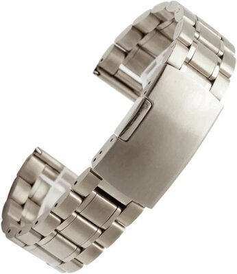 Bracciale d'acciaio argento Ricardo Benevento, chiusura déployante