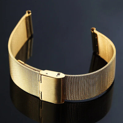 bracciale in acciaio inossidabile Ricardo Barletta, oro, a maglia milanese