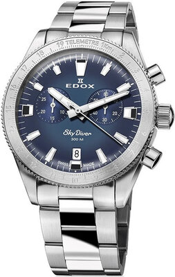 Edox SkyDiver Chronograph Quartz 10116-3-buidn Limited Edition 1000pcs ( + cinturino di ricambio )