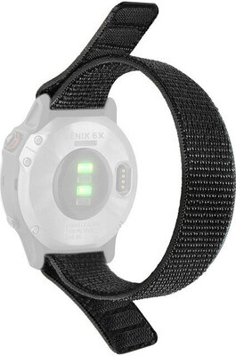 Cinturino loop 22mm, in nylon, nero (Garmin Fenix 7/6/5 ecc.)