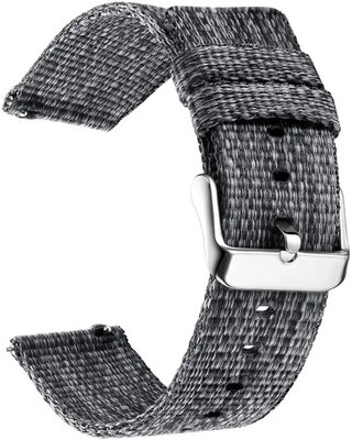 Cinturino Quick Release 22mm, in nylon, nero, fibbia in acciaio (Garmin Venu 3, Forerunner 265, Vívoactive 4, ecc.)