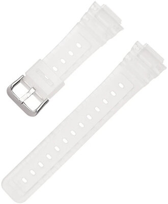 Cinturino per Casio G-Shock, in plastica, semitrasparente, fibbia argento (per i modelli GA-2100/GA-2110, DW-5600, GW-6900)