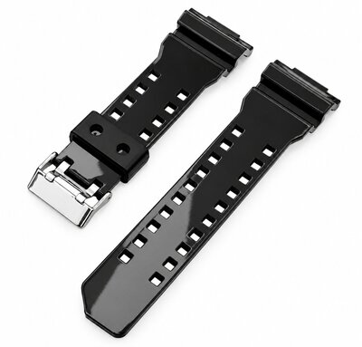 cinturino in plastica Ricardo Cassola 16mm (per Casio G-Shock GA-100, GA-110, GD-120, GLS-100), nero V8