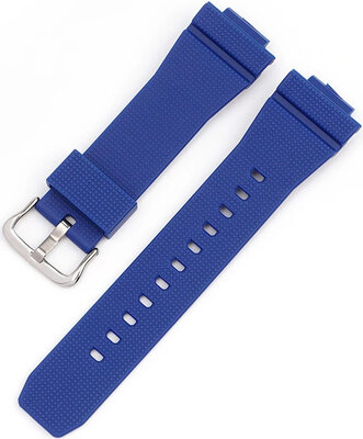 Cinturino per Casio G-Shock, in silicone, blu, fibbia argento (per i modelli GA-2100/GA-2110, DW-5600, GW-6900)