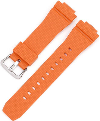 Cinturino per Casio G-Shock, in silicone, arancione, fibbia argento (per i modelli GA-2100/GA-2110, DW-5600, GW-6900)