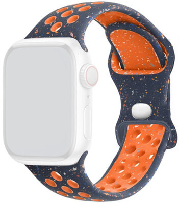Cinturino per Apple Watch 42/44/45mm, in silicone sportivo, blu-arancio