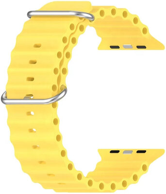 Cinturino per Apple Watch, in silicone, giallo (per casse da 42/44/45/49mm)