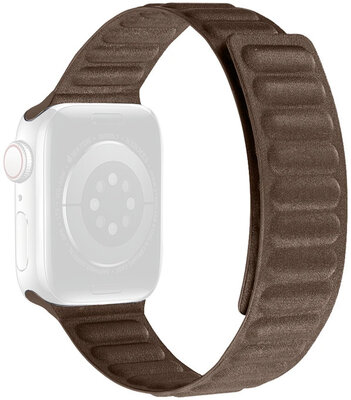 Cinturino per Apple Watch 42/44/45mm, cinturino magnetico in tessuto, marrone