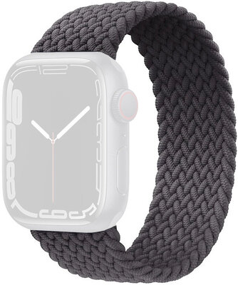 Cinturino per Apple Watch 42/44/45/49mm, intrecciato senza chiusura, grigio