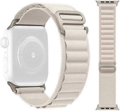 Cinturino in tessuto Ricardo (per Apple Watch 42/44/45/49mm), bianco