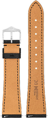 cinturino in pelle Hirsch Giffone L 01875050-2, nero, vitello, lunghezza L, Quick Release
